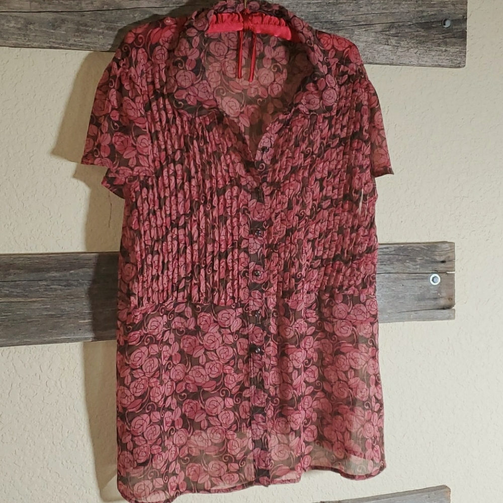 Apt. 9 Butterfly Sleeve Floral Blouse 2x